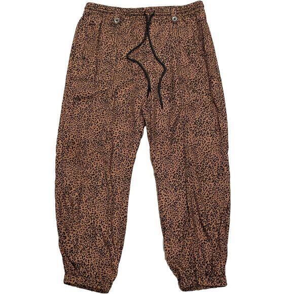 Women Joggers Large Cheetah Print Loungewear Festival Indie Casualwear Comfy - Picture 1 of 8